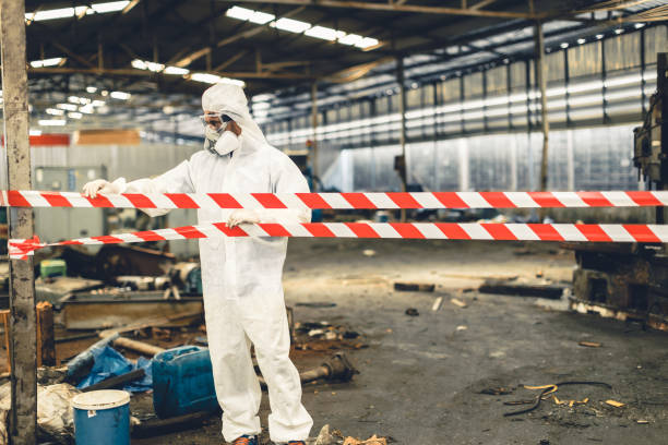 Professional Biohazard technician working in Ames, TX